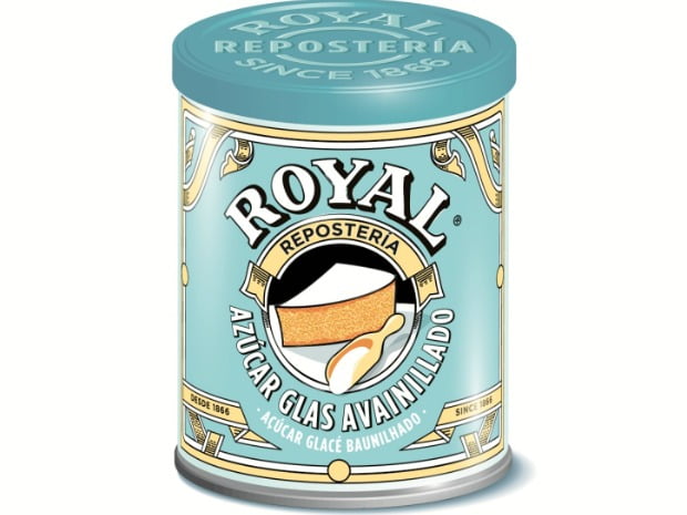 Royal lança cacau magro em pó e açúcar baunilhado glacé