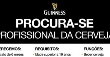 Guinness procura profissional de cerveja