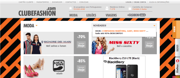 Deco desaconselha compras no site ClubeFashion
