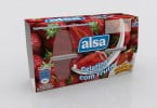 Alsa gelatina com fruta morango