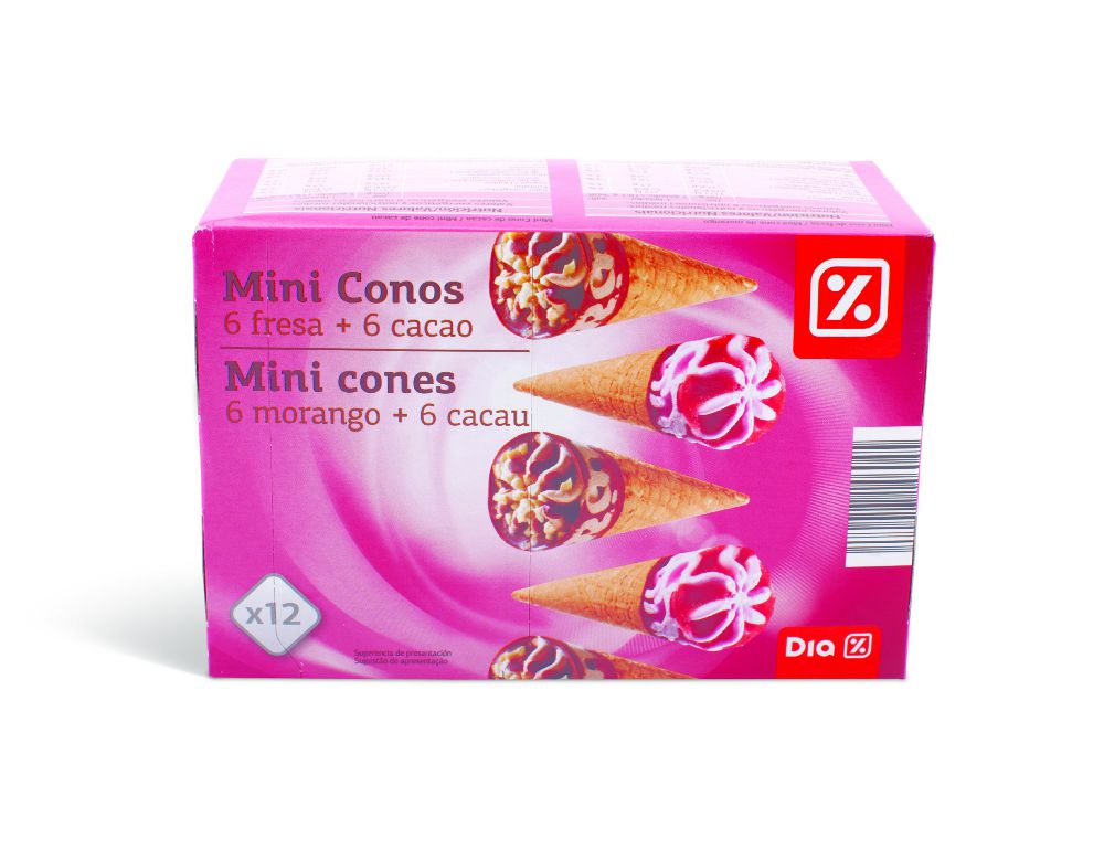 Mini Cones de Morango Minipreço Distribuição Hoje