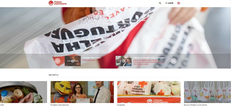 Missão Continente novo site Distribuição Hoje