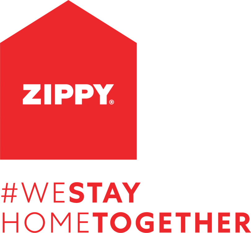 ZIPPY LOGO STAY HOME  e