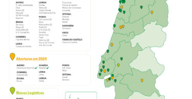 Mapa presença em Portugal