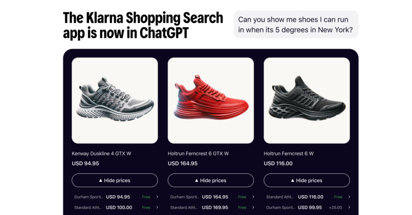 Klarna lança pesquisa de compras no ChatGPT